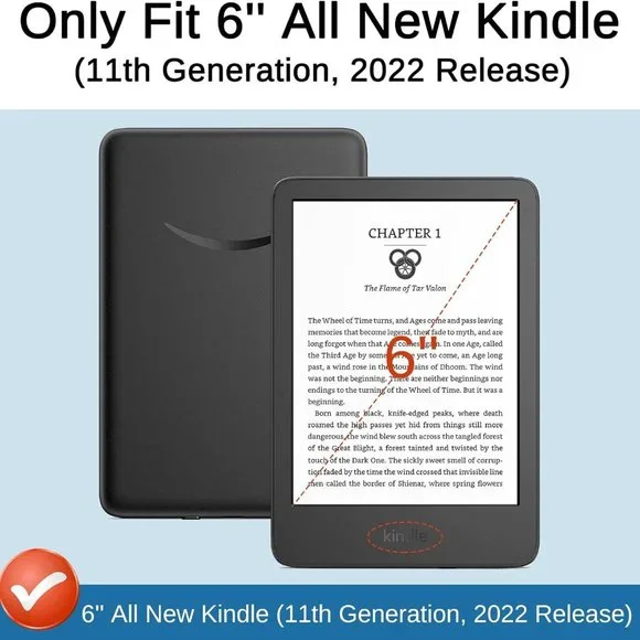 PU Leather with Auto Sleep Wake cover, Protective Case for Kindle Basic Rainbow - Picture 4 of 6